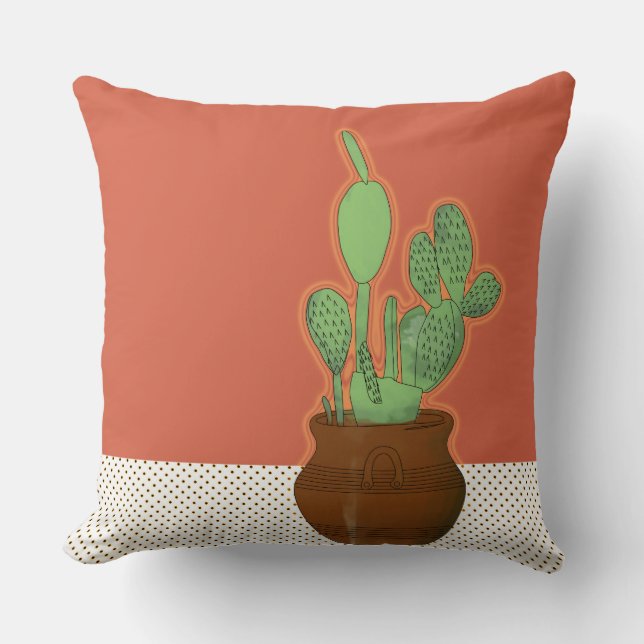Potted Prickly Pear Cushion (Front)