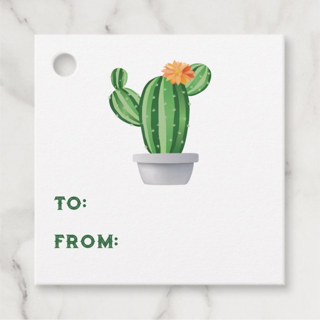 Potted Prickly Pear Favour Tags (Front)