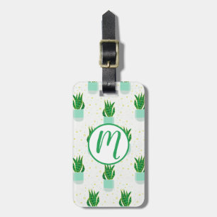 Potted Sansevieria Snake Plant Print Luggage Tag