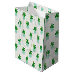 Potted Sansevieria Snake Plant Print Medium Gift Bag