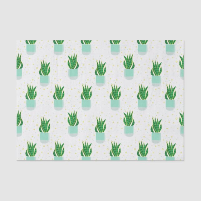 Potted Sansevieria Snake Plant Print Tissue Paper (Front)