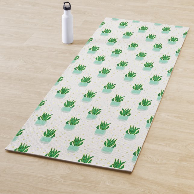 Potted Sansevieria Snake Plant Print Yoga Mat (In Situ)