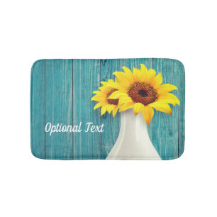 Potted Sunflowers Bath Mat
