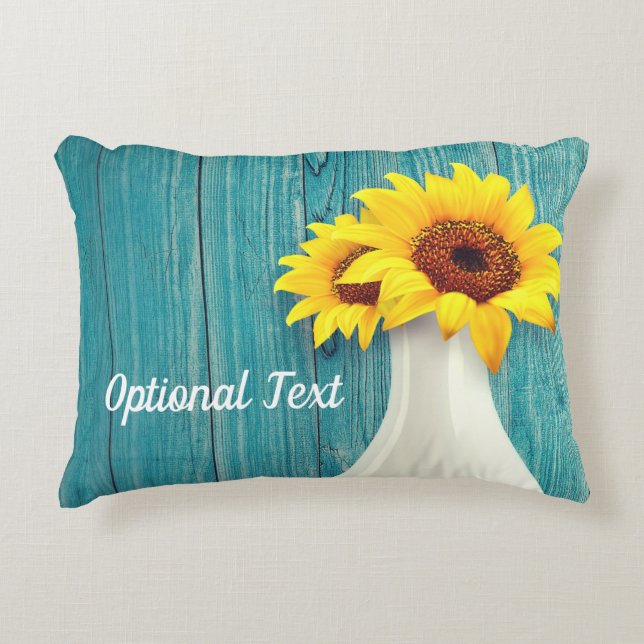Potted Sunflowers Decorative Cushion (Front)