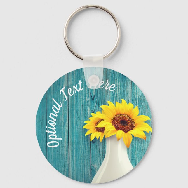 Potted Sunflowers Key Ring (Front)