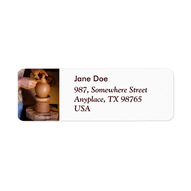 Potter at work return address label (Front)