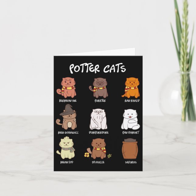 Potter Cats For Cat Lover  Card (Front)