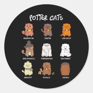 Potter Cats For Cat Lover Classic Round Sticker