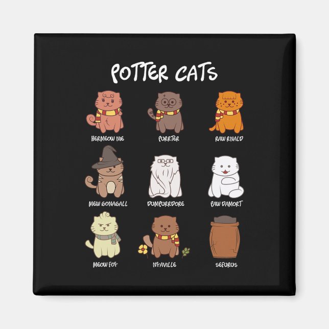 Potter Cats For Cat Lover  Magnet (Front)