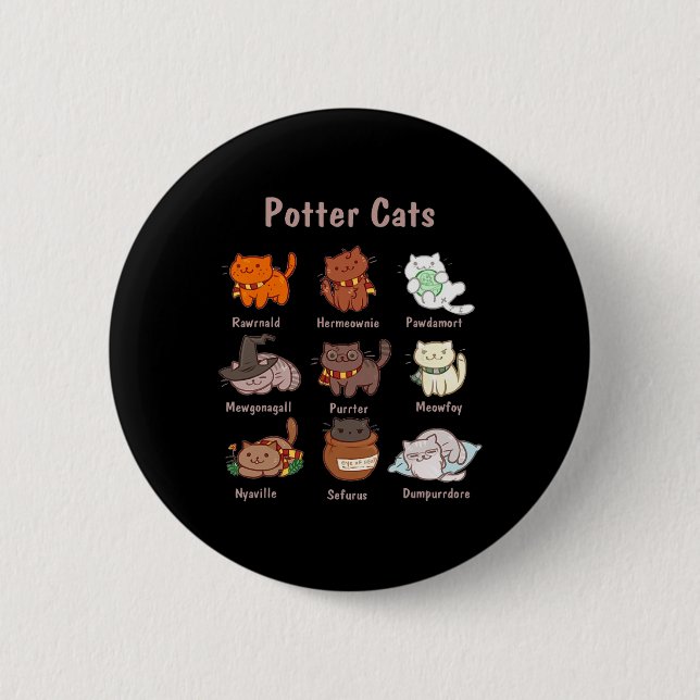 Potter Cats For Cat Lovers  6 Cm Round Badge (Front)
