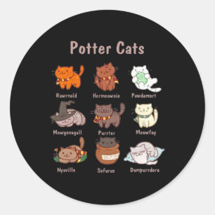 Potter Cats For Cat Lovers Classic Round Sticker