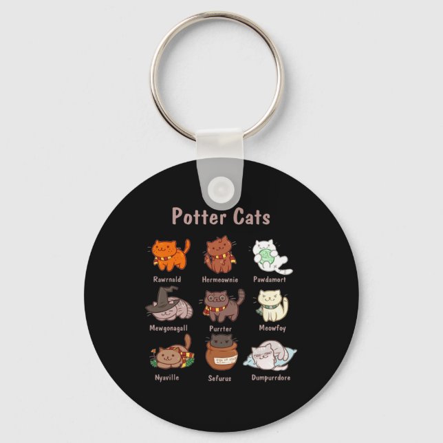 Potter Cats For Cat Lovers  Key Ring (Front)