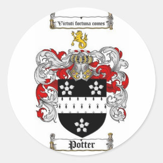 Potter Family Crest Classic Round Sticker