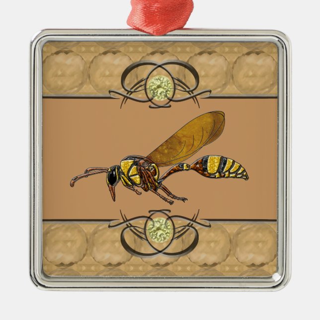 Potter Wasp Metal Ornament (Front)