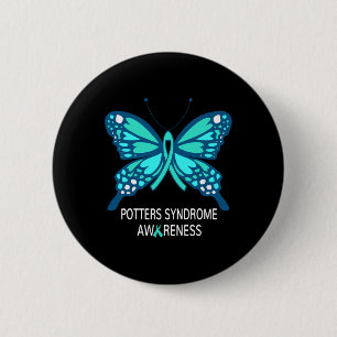 Potters Syndrome Awareness Butterfly 6 Cm Round Badge