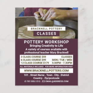 Potter's Wheel, Pottery Classes, Potters Flyer