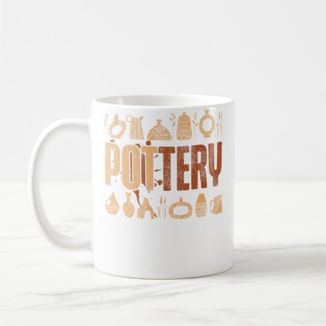 Pottery Ceramics Artist Pottery Coffee Mug (Left)
