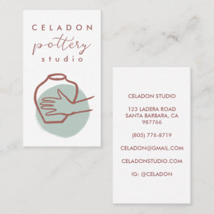 POTTERY Ceramics Studio Elegant Hand-drawn CUSTOM Business Card