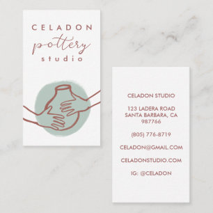 POTTERY Ceramics Studio Elegant Hand-drawn CUSTOM Business Card