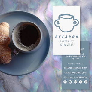 POTTERY Ceramics Studio Elegant Hand-drawn Icons  Business Card