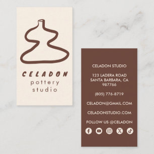 POTTERY Ceramics Studio Elegant Hand-drawn Icons  Business Card