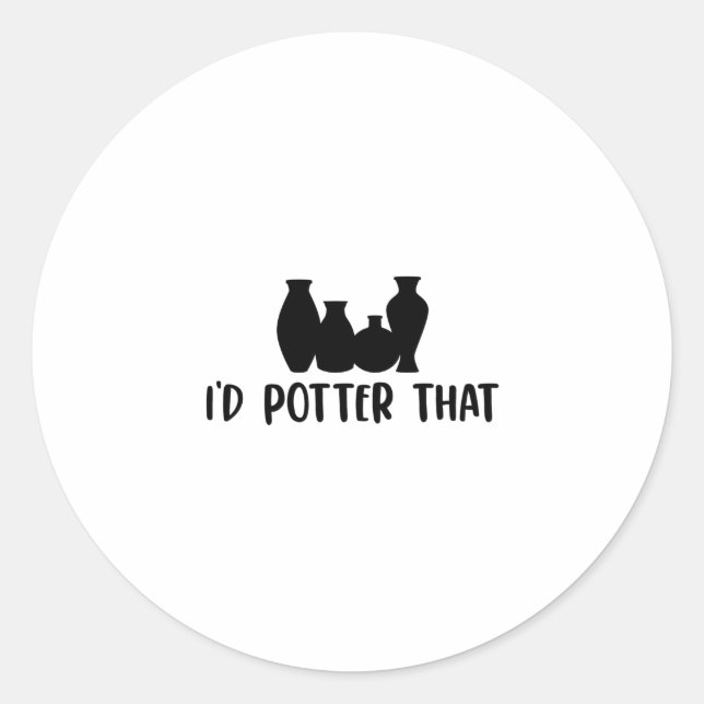 Pottery Gift Ideas | Pottery Potter Craft Ceramics Classic Round Sticker (Front)