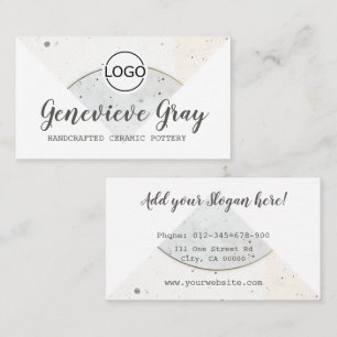 Pottery Handcrafted Modern Calligraphy Script Logo Business Card
