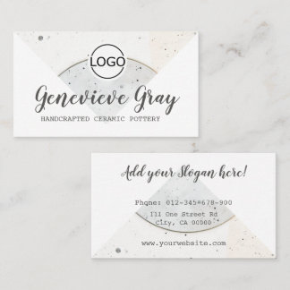 Pottery Handcrafted Modern Calligraphy Script Logo Business Card