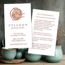 POTTERY Handmade Ceramics CARE Instructions 
