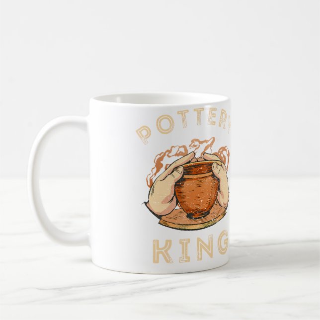 Pottery King Ceramics Artist Ceramicist Art Potter Coffee Mug (Left)