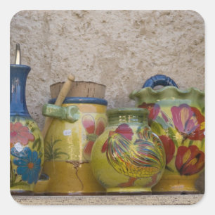 Pottery, Moustiers-Sainte-Marie, Provence, Square Sticker