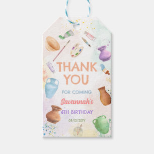 Pottery Painting Birthday Gift Tags