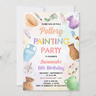 Pottery Painting Birthday Invitation