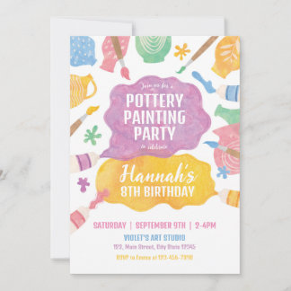 Pottery Painting Party Invitation
