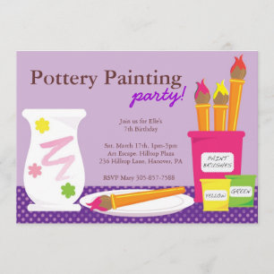 Pottery Painting Party Invitations