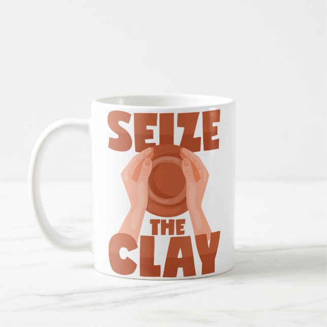 Pottery Saying Clay Ceramics Pottery Wheel Coffee Mug (Left)