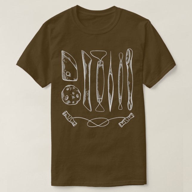 Pottery Tools for Clay Ceramics Artist  T-Shirt (Design Front)