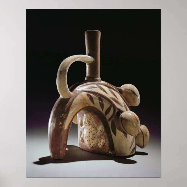 Pottery vessel of a frog climbing a cocoa tree poster (Front)