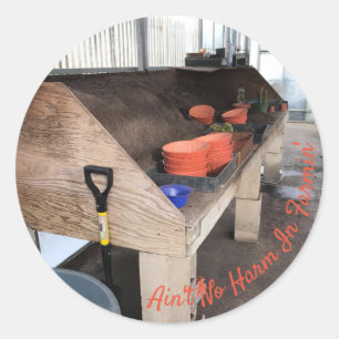 Potting Table Shed Classic Round Sticker