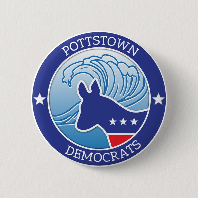 Pottstown Democrats Wave Button (Front)