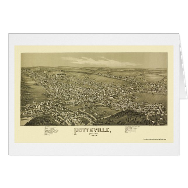 Pottsville, PA Panoramic Map - 1889 (Front Horizontal)