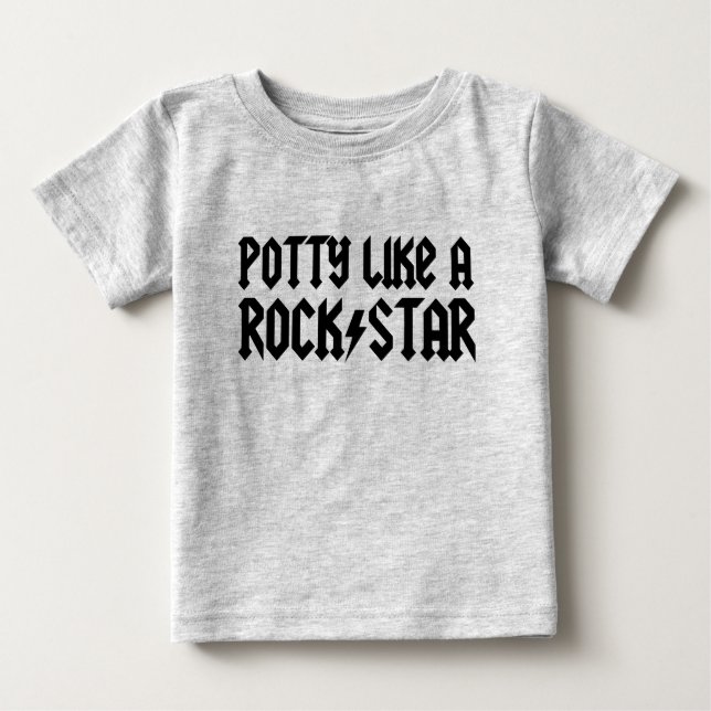 Potty Like A Rock Star Baby T-Shirt (Front)