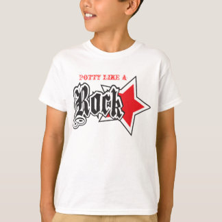 POTTY LIKE A ROCK STAR BLACK KIDS T-SHIRT