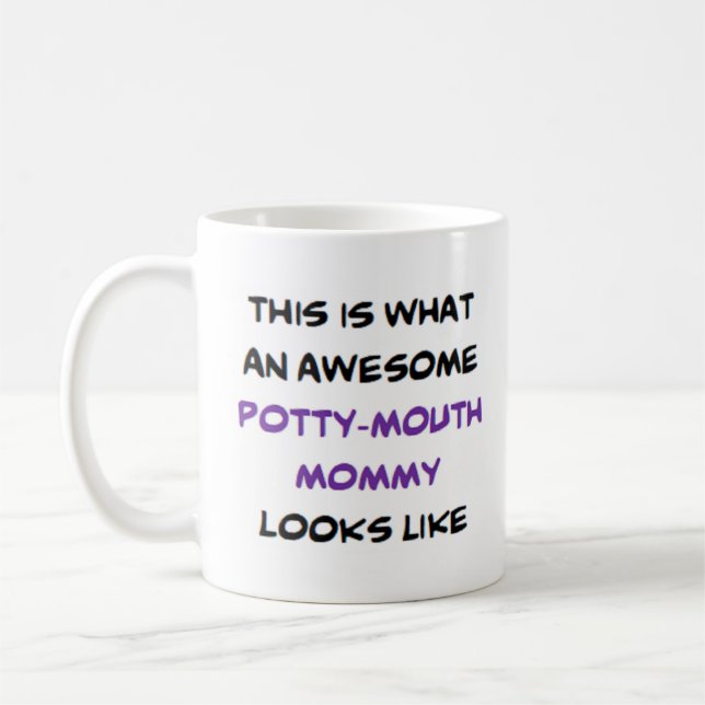 potty mouth mummy, awesome coffee mug (Left)
