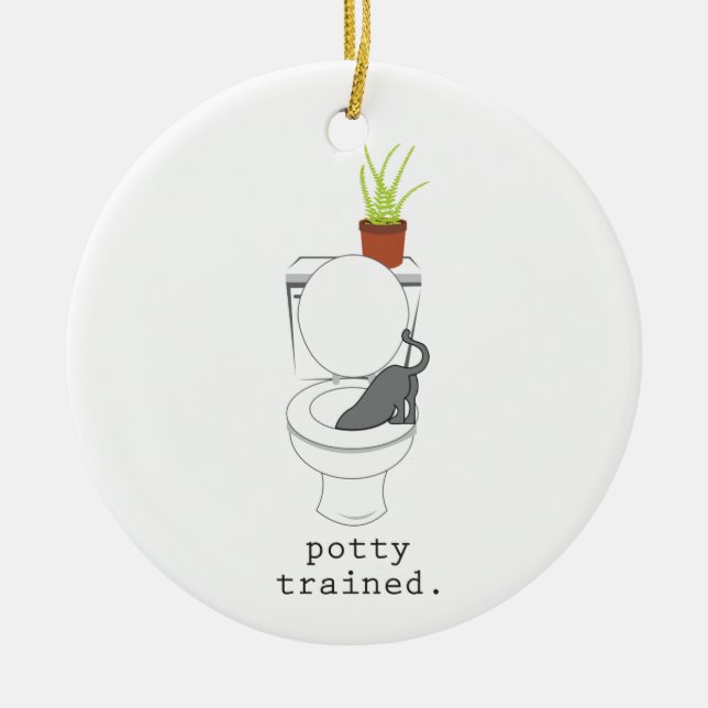 Potty Trained. Ceramic Tree Decoration (Front)