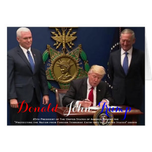 POTUS Donald Trump signing The Protecting Order