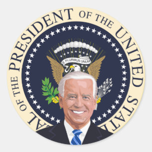 potus joe biden presidential seal round stickers