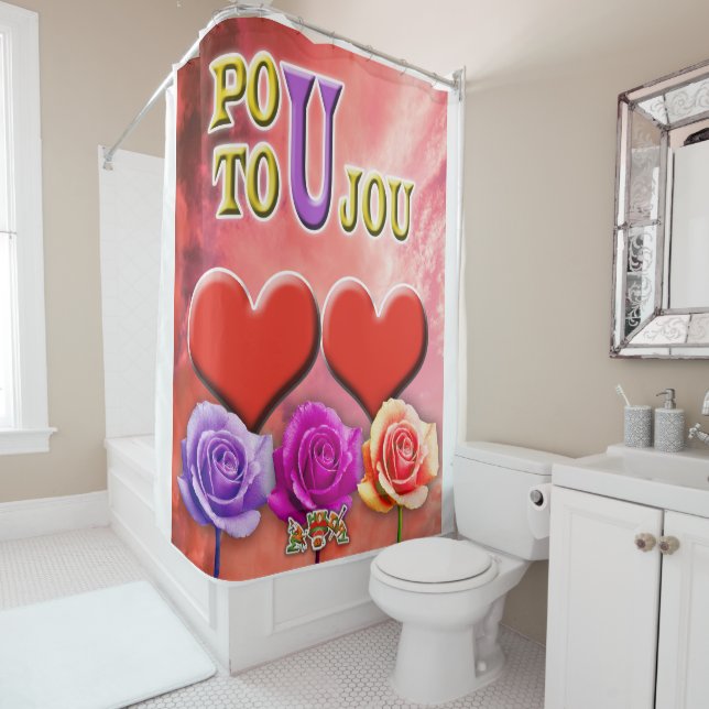 Pou Toujou Shower Curtain (In Situ)