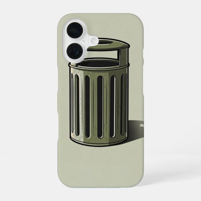 Poubelle Rétro Simple iPhone 16 Case (Back)