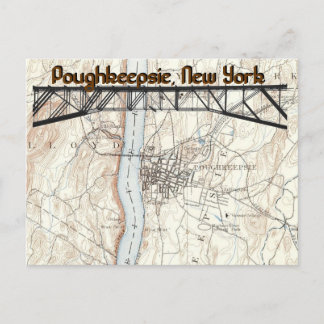 Poughkeepsie, New York  Historic Map Postcard